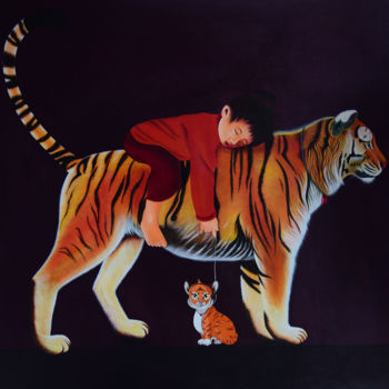 Peinture intitulée "suffer .jpg" par Chandan Singh, Œuvre d'art originale, Acrylique