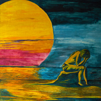Peinture intitulée "Lonely" par Chandana Hewapathirana, Œuvre d'art originale, Acrylique