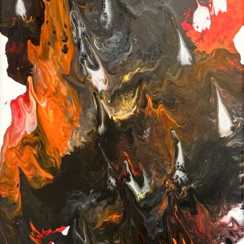 Pittura intitolato "fire&ash" da Chandra Mehl, Opera d'arte originale, Acrilico