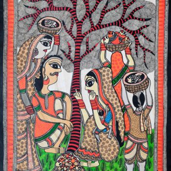 绘画 标题为“Madhubani Painting…” 由Chandrakala Devi Deve, 原创艺术品, 丙烯