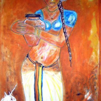 Painting titled "Malayali girl" by Narayanan Ramachandran, Original Artwork