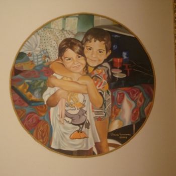 Painting titled "i miei figli" by Liliana Lamanna, Original Artwork