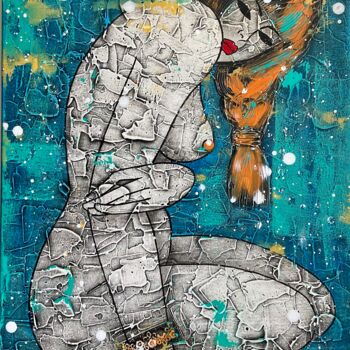 Картина под названием "Séduction" - Changzheng Zhu, Подлинное произведение искусства, Акрил Установлен на Деревянная рама дл…