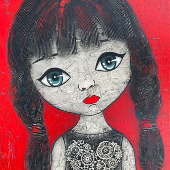 Peinture intitulée "Petite fille 01" par Changzheng Zhu, Œuvre d'art originale, Acrylique