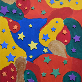 Malerei mit dem Titel "Paysage 2" von Chantal Bonnet, Original-Kunstwerk, Acryl