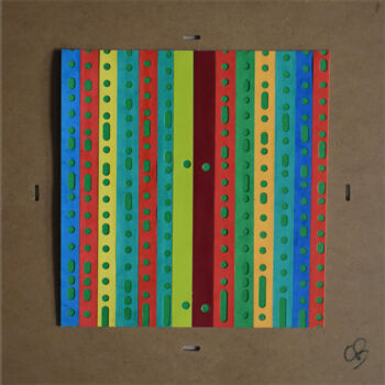 Collagen mit dem Titel "Paysage 5" von Chantal Bonnet, Original-Kunstwerk, Collagen