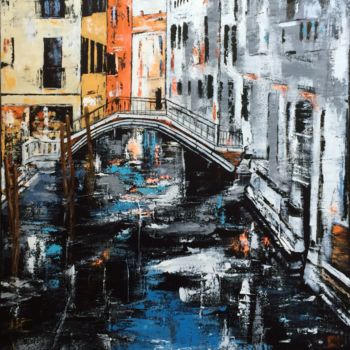 Ζωγραφική με τίτλο "Venise 1" από Chantal Derrien, Αυθεντικά έργα τέχνης, Ακρυλικό