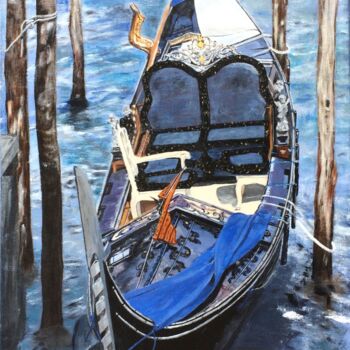 Ζωγραφική με τίτλο "Gondole" από Chantal Derrien, Αυθεντικά έργα τέχνης, Ακρυλικό