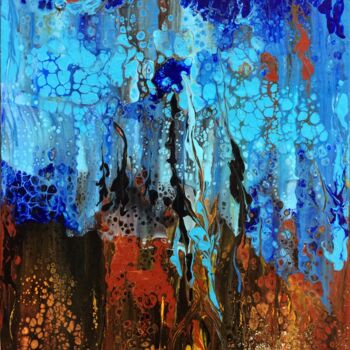 Painting titled "Ciel bleu" by Chantal Derrien, Original Artwork, Acrylic