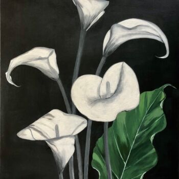 Peinture intitulée "Arums" par Chantal Derrien, Œuvre d'art originale, Acrylique