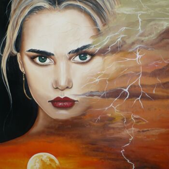 Painting titled "Éclaire" by Chantal Duplessis, Original Artwork, Oil