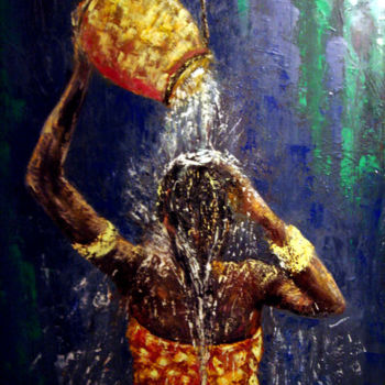 Pintura titulada "LA TOILETTE" por Chantal Eymes, Obra de arte original, Oleo Montado en Bastidor de camilla de madera