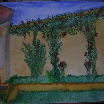 Painting titled "jardin-interieur.jpg" by Serge Fiorato, Original Artwork