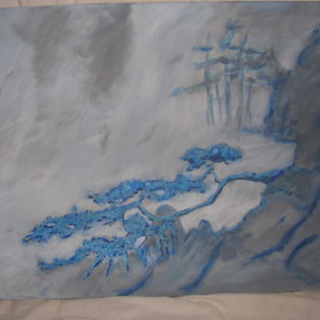 Painting titled "tableau-bleu.jpg" by Serge Fiorato, Original Artwork