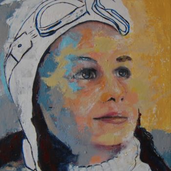 Painting titled "Portrait " Janette"" by Chantal Gm, Original Artwork, Acrylic