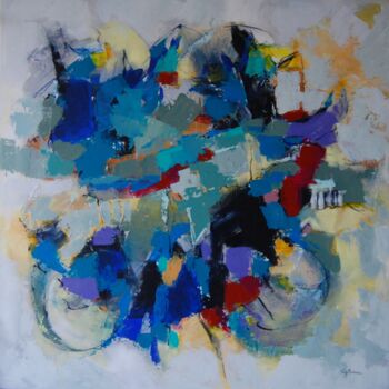 Картина под названием "Composition 1" - Chantal Gm, Подлинное произведение искусства, Акрил