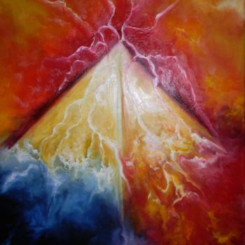 Painting titled "PYRAMIDE INTEMPOREL…" by Chantal Larriviere, Original Artwork, Oil