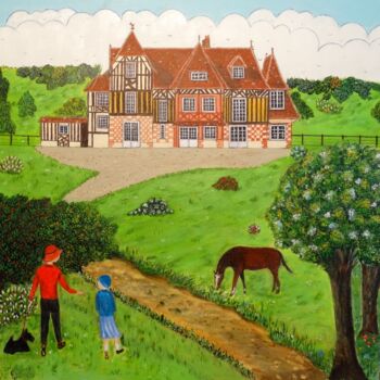 Painting titled "MANOIR NORMAND" by Chantal Le Pape, Original Artwork, Acrylic