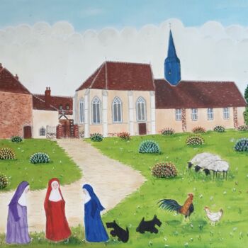 Painting titled "Abbaye St Nicolas" by Chantal Le Pape, Original Artwork, Acrylic