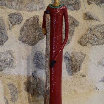 Sculpture intitulée "PELERIN" par Chantal Lissonnet, Œuvre d'art originale, Papier mâché