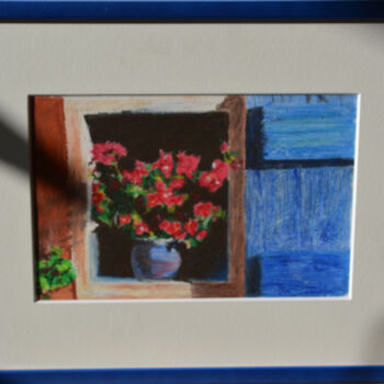 Drawing titled "Un jour chez mamie" by Chantal Macé, Original Artwork, Pastel Mounted on Other rigid panel