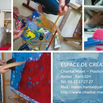 Painting titled "Espace de création" by Chantal Malet, Original Artwork, Other