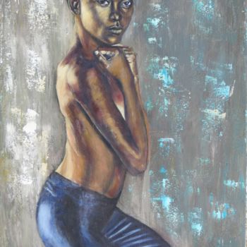 Painting titled "pudeur-et-seduction…" by Chantal Martin (chm), Original Artwork, Acrylic