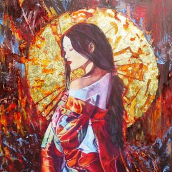 Pintura titulada "MA JAPONAISE" por Chantal Martin (chm), Obra de arte original, Acrílico Montado en Bastidor de camilla de…