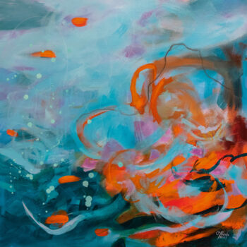 제목이 "Orange Crush - Pein…"인 미술작품 Chantal Proulx로, 원작, 아크릴 나무 들것 프레임에 장착됨