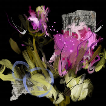 Digitale Kunst getiteld "Cyclamens" door Chantal Proulx, Origineel Kunstwerk, Digitaal Schilderwerk