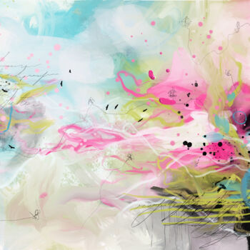 Цифровое искусство под названием "Nénuphars" - Chantal Proulx, Подлинное произведение искусства, Цифровая живопись