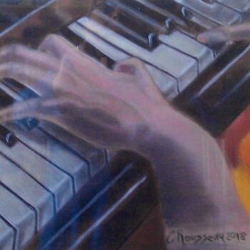 Dessin intitulée "le piano" par Chantal Rousseau, Œuvre d'art originale, Pastel