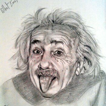 "Albert Einstein" başlıklı Resim Chantal Rousseau tarafından, Orijinal sanat, Karakalem