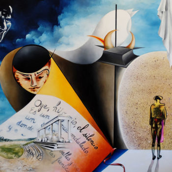 Peinture intitulée "El silencio corrida" par Chantal Munoz, Œuvre d'art originale, Huile