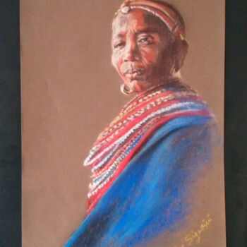 Drawing titled "africain-pastel-201…" by Chantal Signorini (C.Signorini), Original Artwork, Pastel
