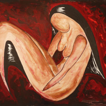 Pintura intitulada "Sirene" por Chantal Thomas Rogé, Obras de arte originais, Aquarela