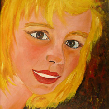 Painting titled "La tendresse" by Chantal Thomas Rogé, Original Artwork, Acrylic