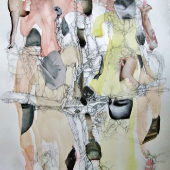 Dibujo titulada "Métamorphoses 3" por Chantal Tichit, Obra de arte original, Acuarela