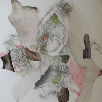 Drawing titled "La penderie s'épuise" by Chantal Tichit, Original Artwork, Watercolor