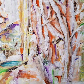 Painting titled "Mémoire des arbres" by Chantal Walter, Original Artwork, Acrylic