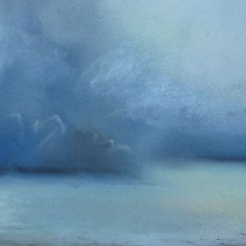 Painting titled "Paysage marin" by Chantal Weyer, Original Artwork, Pastel