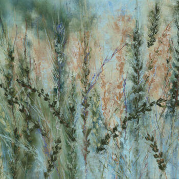 Painting titled "Paysage 3" by Chantal Weyer, Original Artwork, Pastel
