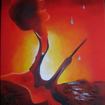 Peinture intitulée "De feu, de larmes e…" par Tounet77chantalcassard, Œuvre d'art originale