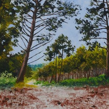 Painting titled "sentier des maigric…" by Chantal Herran, Original Artwork, Oil