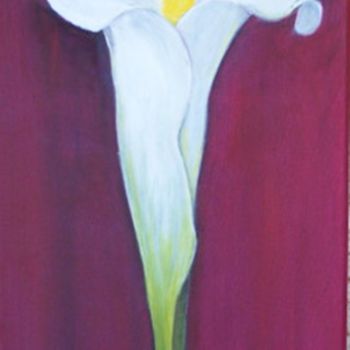 Painting titled "Arums 4" by Chantal Le Mesle, Original Artwork, Oil