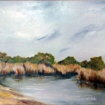 Painting titled "Balade au Teich" by Chantal Le Mesle, Original Artwork, Oil