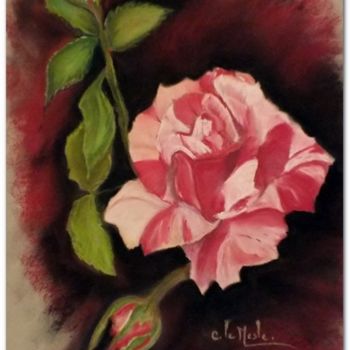 绘画 标题为“Rose Framboise” 由Chantal Le Mesle, 原创艺术品, 粉彩
