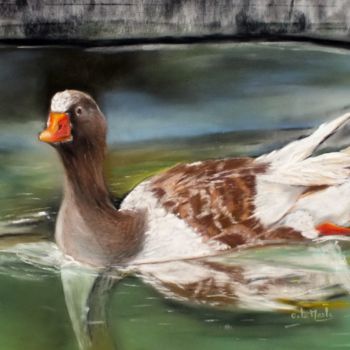 Malarstwo zatytułowany „Regard en Coin” autorstwa Chantal Le Mesle, Oryginalna praca, Pastel