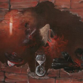 Painting titled "alchimie.... peintu…" by Chantal Roussel Roggia, Original Artwork, Oil