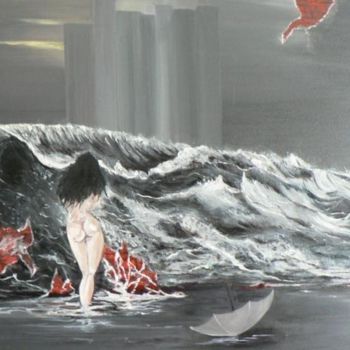 Картина под названием "Femme lumière" - Chantal Roussel Roggia, Подлинное произведение искусства, Масло